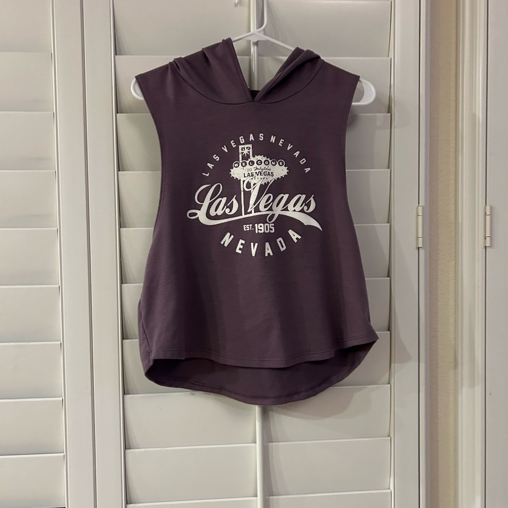 Purple Sleeveless Muscle Tank Top with Graphic